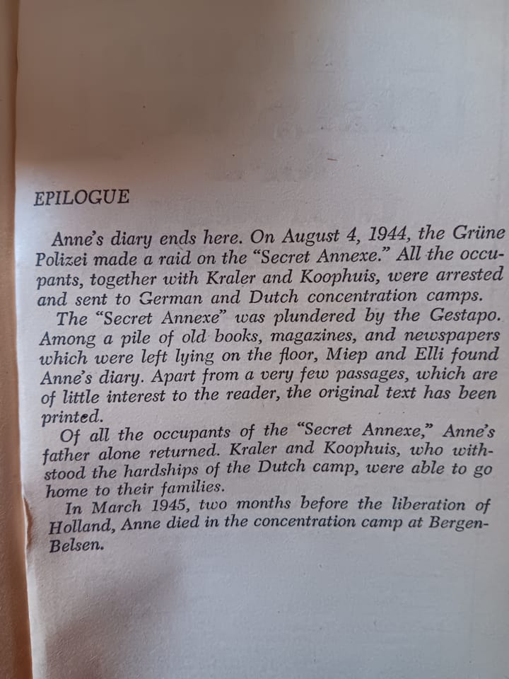 The diary of Anne Frank ends today, in 1944.
