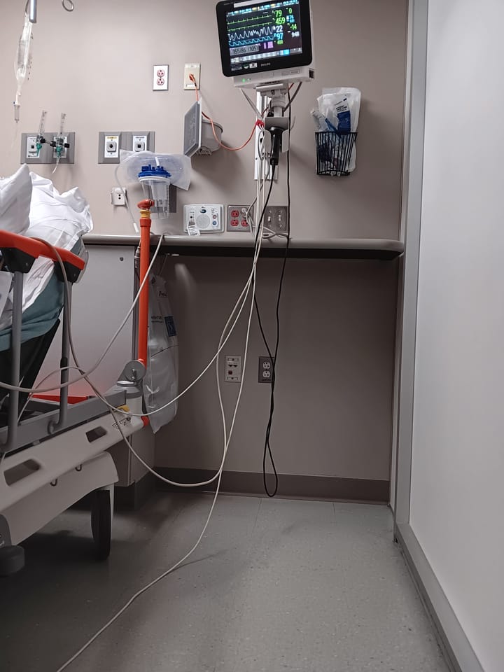 My mother is in the hospital.